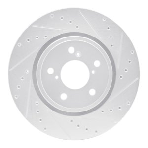 Acura MDX Brake Rotor (1) - Front Right - R1 Concepts - Drilled & Slotted - Silver - `17-`20 Acura MDX Brake Rotor (1) - Front Right - R1 Concepts - Drilled & Slotted - Silver - `17-`20